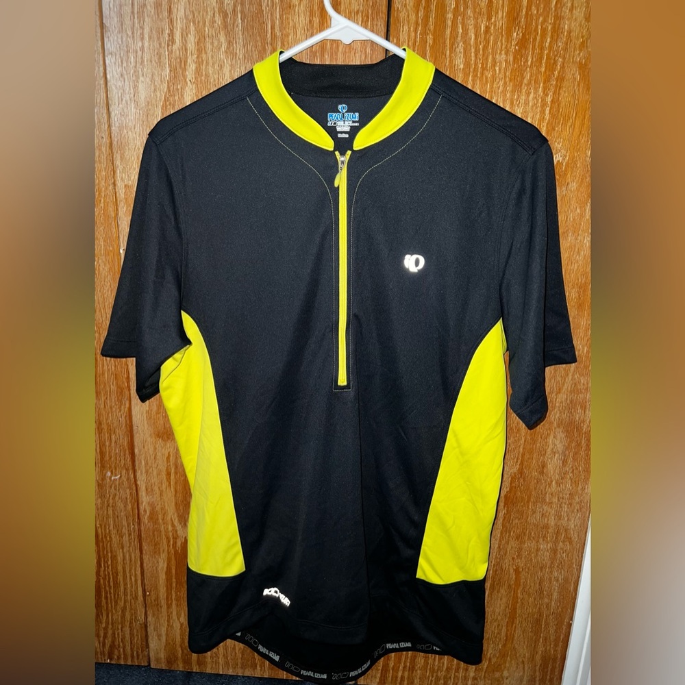 Pearl iZUMi Select Series Men's Cycling Jersey Black/Yellow 1/2 Zip (Medium)
